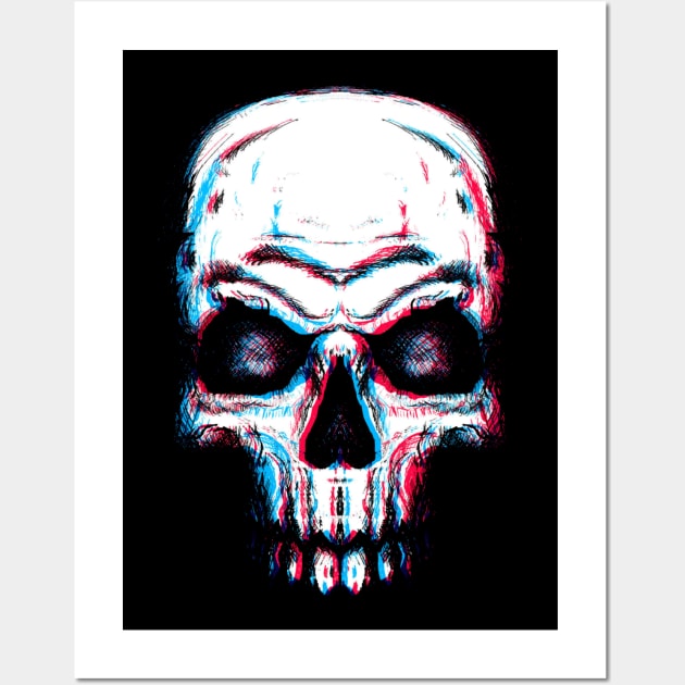 Skull Glitch Wall Art by Kyra_Clay